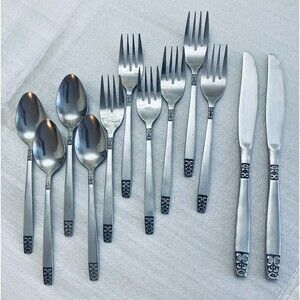 Vtg Rogers Korea DANESMORE Stainless Flatware 12 Pieces Floral Rose Replacement